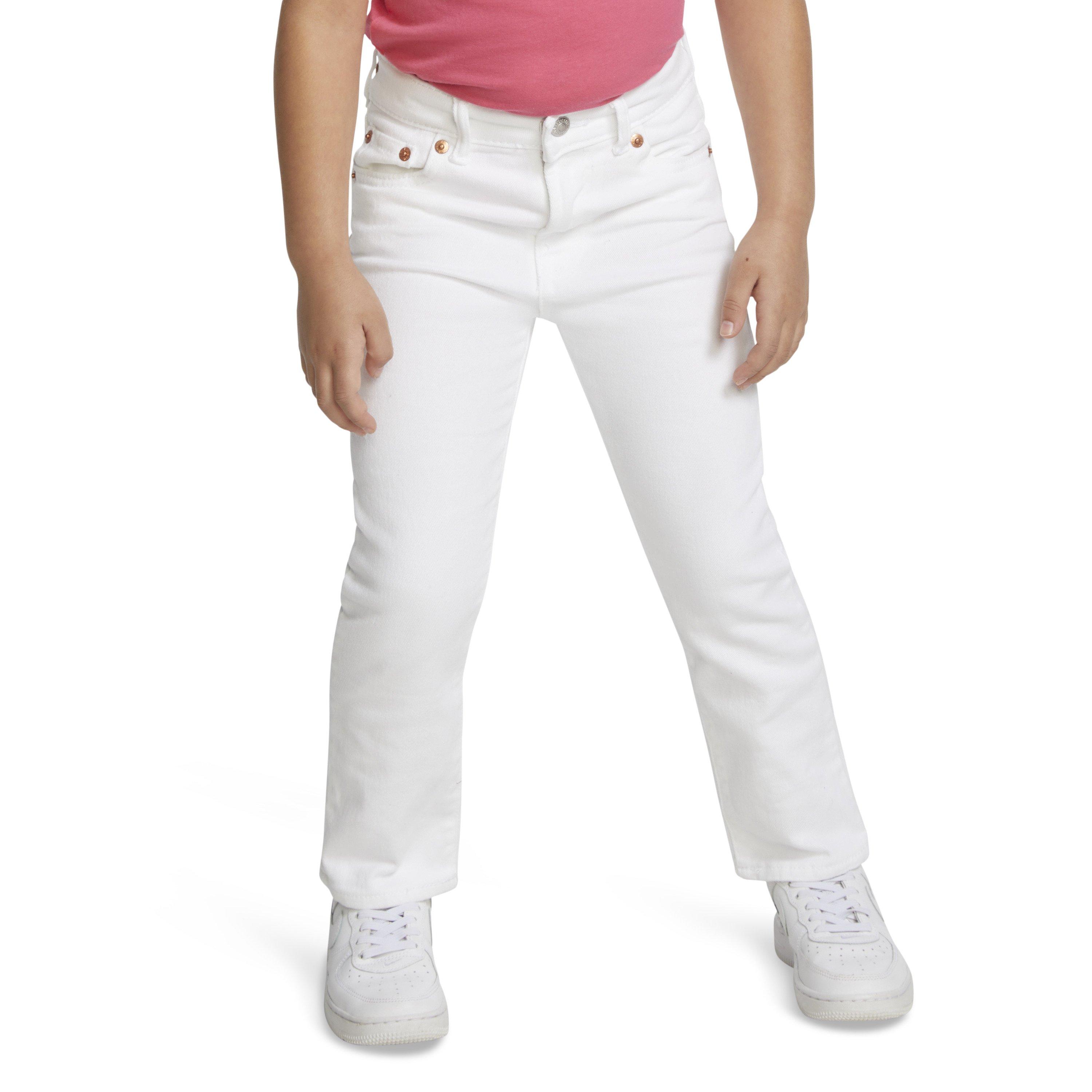 Levi's Little Girls' 710 Super Skinny Slim Fit White Wash Denim Jeans - WHITE